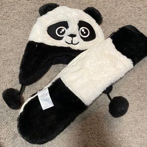 Panda hat and scarf